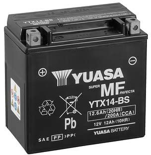 BATTERIA YUASA YTX14-BS COMPATIBILE CON BMW R1200R - 1200 CC 2010 - SPECIFICA COMPLETA MOTO SCOOTER SENZA MANUTENZIONE