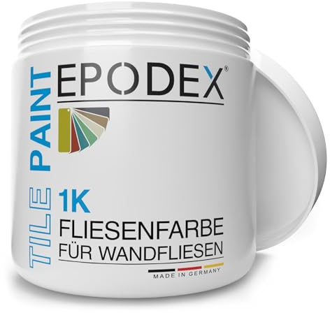 EPODEX 1K Peinture carrelage cuisine, salle de bain et plus - vernis carrelage mural à usage normal, peinture satinée, 1kg (une couche sur 8m²) - Brun terre - Pastel