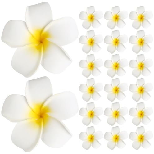 20Pcs Hawaiianische Haarspangen Künstliche Plumeria Haarspangen Clip Hawaii Böhmen Stil Braut Haarspange Orchidee Kopfschmuck für Strandparty Blumen Haarschmuck 9Cm