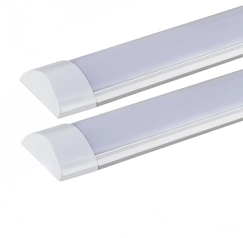 Pantalla Luminaria LED integrado, 120cm 40W Alta Luminosidad 3000 lumenes Ideal para Zonas de Trabajo, Industria, Hogar, Garaje, Supermercado, Taller, Hospital (2 Unidad, 6000K Luz Fria)