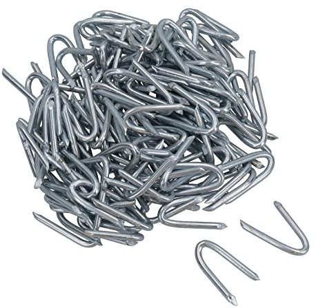40 mm verzinkte U-Nägel, robuste Heftklammern für Drahtzaun, Netz, 140 Stück