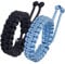 Jewboo Paracord Survival Bracelets Braided Paracord Handmade Rope for Couples Men Women Adjustable Size (Black & Light Blue)