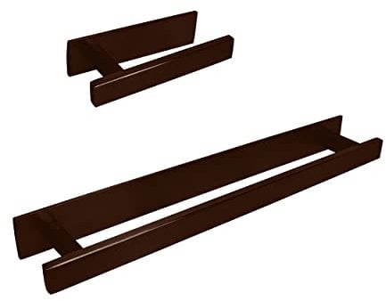 INOXLM Porta Asciugamani | Porta Carta Igienica Da Bagno | Kit Bagno Adesivo | Porta Rotolo Senza Fori | Portarotolo Bagno Adesivo | Porta Rotolo Carta Igienica (Kit completo 2 pezzi, Brown)