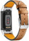 INF Braun Leder Armband für Fitbit Charge 5 Weiches Leder Ersatzarmband Damen Herren