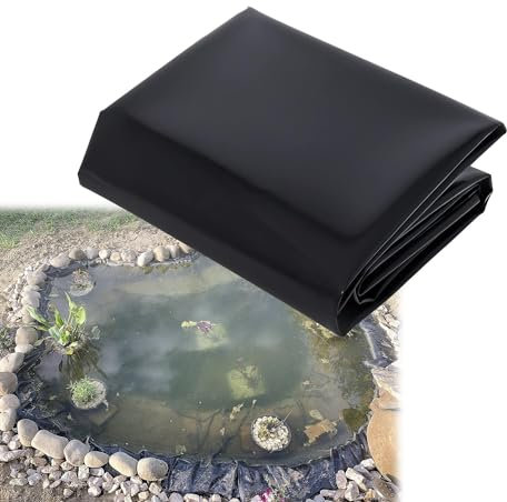 Teichfolie Gartenpoolmembran 1x3m 2x7m 4x4m 5x6m 6x25m 7.5x8m 11x18m große Fischteichfolie UV- und witterungsbeständig Teichplane für Bachlauf Teich Gartenteich ( Color : Schwarz , Größe : 5x6m/16.5x1