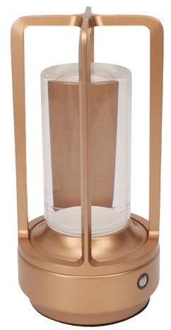 Hyuduo Kristall-Tischlampe, 3 Farbtemperaturen, Touch-Steuerung, Wiederaufladbare USB-LED-Schreibtischlampe für Zuhause (Roségold)