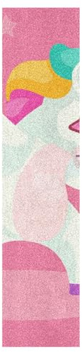KAAVIYO Rosa Einhorn Pferd Skateboard Griptape Rutschfest Selbstklebend Longboard Griptapes Aufkleber Griffband 9x33in,44x10in(1pcs)