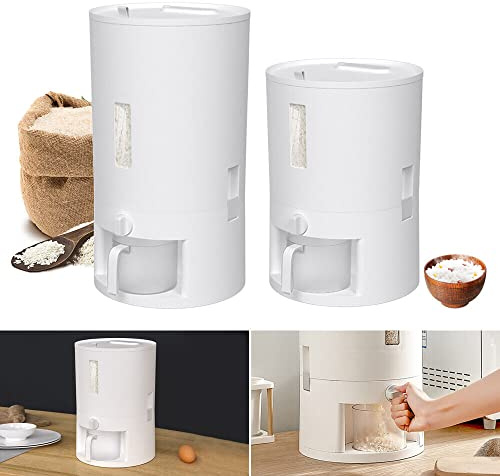 EurHomePlus Distributeur de Riz 6 kg – Récipient de Stockage Alimentaire avec Fenêtre Transparente et Doseur Gradué, Hermétique, pour Riz Noir, Riz Jaune et Céréales