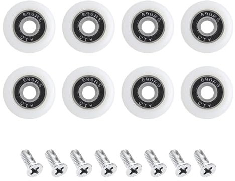 Leliafleury 8 Sets Shower Door Wheels 22mm Shower Door Rollers Replacement Rollers Runners for Bathroom