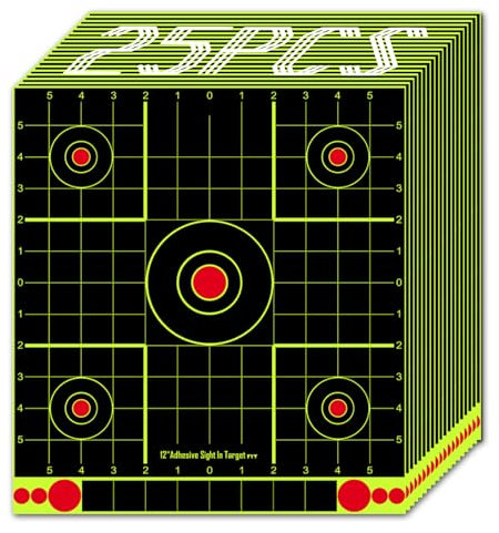 ATFLBOX 25 Splitterziele Splittersticker 30.5 x 33 cm Splatter Papier selbstklebend Zielscheibe und Klebstoff Ziel, Rective Schießen Ziele für alle Gewehre, Pistolen, Luftgewehre, Airsoft