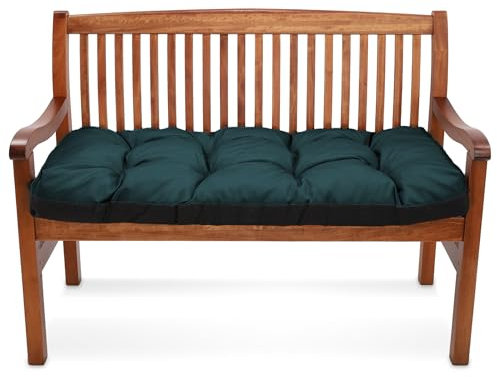 Amazinggirl Bankauflage Sitzkissen Outdoor Hollywoodschaukel Kissen 120 x 40 cm - Sitzpolster Bank Polster für Sitzbank Gartenbank und Paletten Bankkissen Indoor und Outdoorkissen Grün