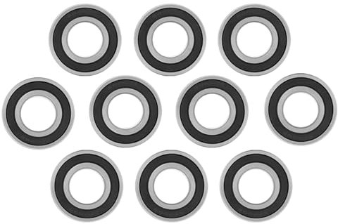 6004 2RS Kugellager - 10 Pack, 20mm x 42mm x 12mm, Metall, Doppelt Abgedichtet, Miniatur-Rillenkugellager Ideal für Skateboards, Roller und Inline-Skates