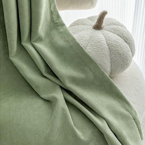 Daesar Vorhänge Verdunklung Schlafzimmer, Vorhänge Ösen Blickdicht 2er Set Einfarbig 132x214CM Gardinen Matcha Grün Vorhänge Jugendzimmer Jungen