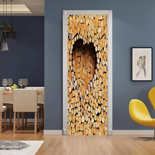 Carta Da Parati Per Porta 3D Carta Da Parati Autoadesiva Per Porta Pellicola Per Porta Poster Per Porta Adesivo Per Porta Cuore Di Paletto Di Legno Carta Da Parati Per Porta Carta Da Parati -6B1Q9P7V2