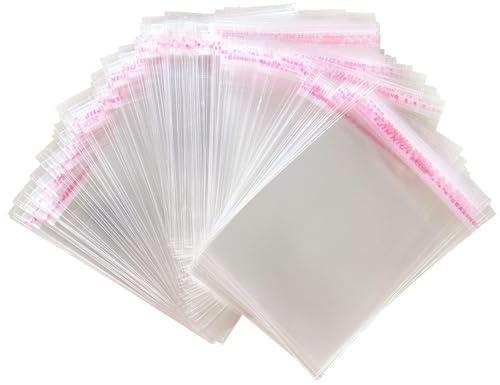 Zydiwo 300 Pièces Sacs Plastiques de Boulangerie Cellophane Transparente OPP Sac Autocollant Emballage Sachet Alimentaire Pochettes (10 * 12cm)