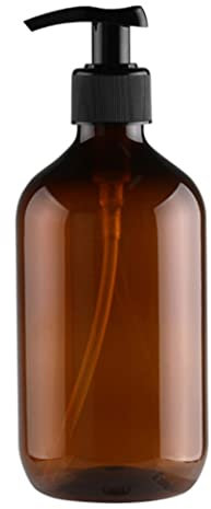 Handwash Dispenser Bottle Empty Pump Bottle Refillable Lotion Shampoo Liquid Dispenser Shower Gel Container 300Ml Brown