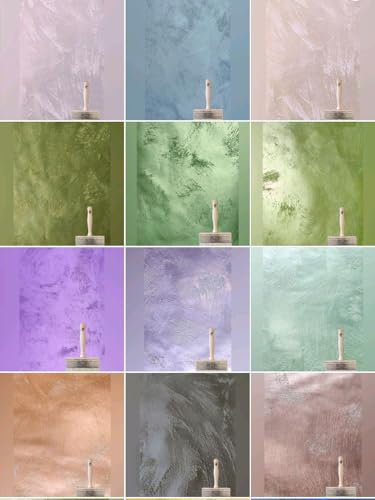 H+V Paul Kamm® Creativ Struktur Effekt Wandfarbe Metallic + Profi Flächenstreicher, Metallic-Optik, Beton Optik, Sturm Optik, Wandfarbe innen, Wand-Farbe, Glitzer Wandfarbe, Schimmer