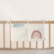 Babybett Aufbewahrungstasche aus 100% Baumwolle Musselin, für das Beistellbett, Babybett, Kinderbett. Ideal zum Verstauen von Windeln, Schnullern (Lovely Rainbow Cream)