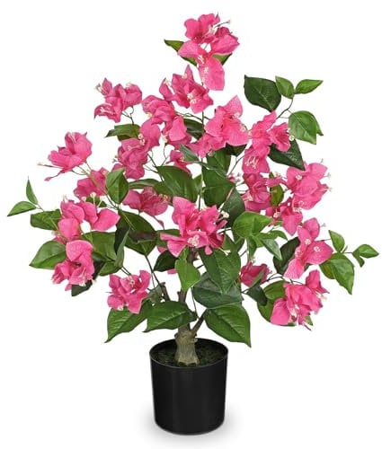 Arborus Künstliche Blumen Bougainvillea 67 cm Kunstblumen wie Echt im Topf Künstlicher Drillingsblume Frühling Dekoblumen Künstliche Frühlingblumen für Schlafzimmer Wohnzimmer Büro Deko