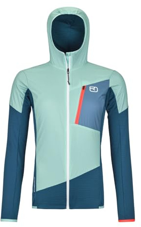 ORTOVOX LADIZ HYBRID JACKET W - Funktionale Merino Hybrid-Jacke für DAMEN mit winddichten Einsätzen für den alpinen Einsatz - BLAU - DAMEN - S