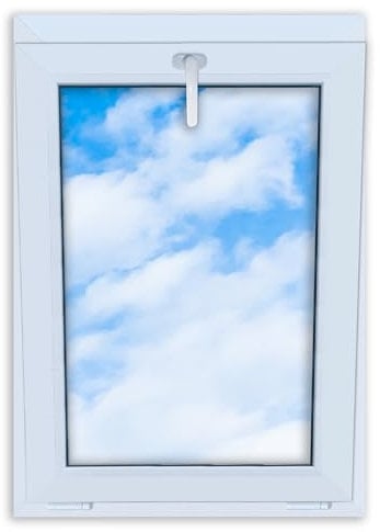 LORAC | Finestra in PVC bianca 700x1000 mm, basculante, finestra standard con vetro doppio, a risparmio energetico, finestra per cantina con certificazione CE, ideale per ambienti domestici e cantine