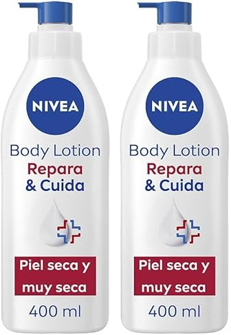 Nivea Repara & Cuida Body Milk, crema hidratante corporal para pieles secas y extra secas, crema hidratante con 72 h de hidratación y cuidado intensivo, 1 x 400 ml (Paquete de 2)