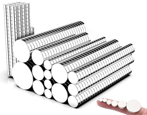 Delaga 200 Stück Magnete Stark, 7 Verschiedene Größe Kleine Magnete | Mini Magnet für magnettafel, 3D Druck, Kühlschrank, DIY, Pinnwand, Handwerk Whiteboard, Büro