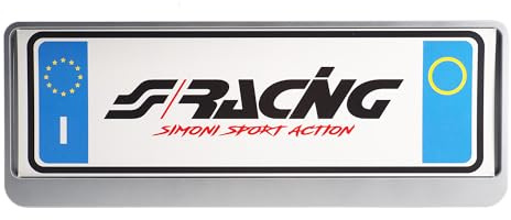 Simoni Racing PTX/AG Universeller Front-Kennzeichenhalter, Halterung für EU-Standard-Autokennzeichen – Kennzeichenrahmen, Grau