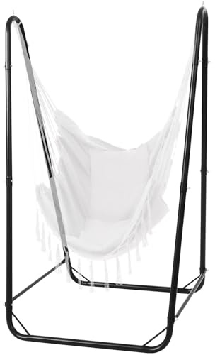 U-förmiger Hängesesselständer für mehrere Hängesessel, Stabiler Stahlständer für Innen & Außen, solide Unterstützung & Stabiler Sockel, 100 kg Tragkraft, einfache Montage, nur Ständer - Schwarz