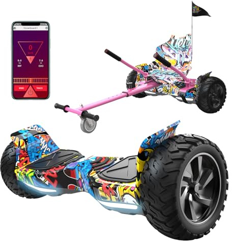 RCB Hoverboards SUV Auto-équilibré, APP contrôle Fonction, Hoverboard de 8,5 Pouces Bluetooth+ Hoverkart Go Kart,Cadeau pour Enfants et Adolescents