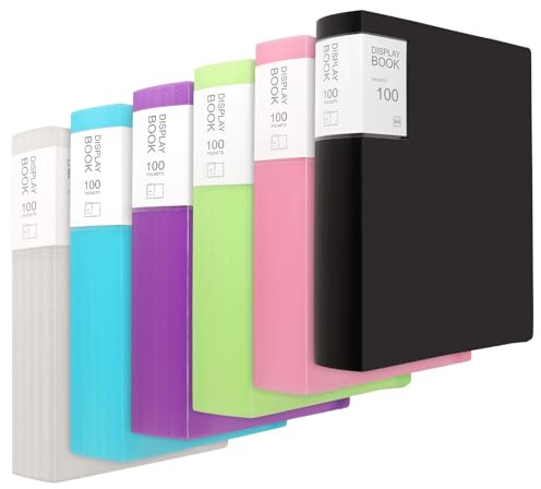 SYUTBOU 6 Stück Sichtbuch A4 mit 100 Klarsichthüllen, Präsentationsmappe mit Hüllen, Präsentationsbuch Sichtmappe für Büro, Zuhause