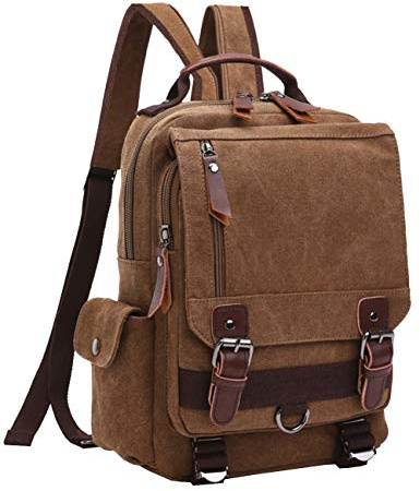 Segeltuch Multifunktions Sling Rucksack Vintage Canvas Pack Bag Fahrradrucksäcke Schulterrucksack Umhängetasche Daypack Cross für Outdoor Sport Radfahren Wandern