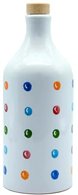 Frantoio Muraglia, Pois Keramikkrug mit Nativem Olivenöl Extra 500ml, mittelkräftig fruchtige Essenz, handgefertigt und verziert von unseren apulischen Kunsthandwerkern