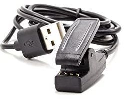 vhbw Charger Cable compatible with Garmin Forerunner 230, 235, 630, 735xt Smartwatch Fitnesstracker - Charging Dock, Black, 100 cm