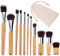 Make-up Pinsel Set Professionelle Kosmetik Pinselset Bambus Griff Foundation Blush Gesichtspuder Concealer Lidschatten Pinsel mit Aufbewahrungstasche 11 Stück