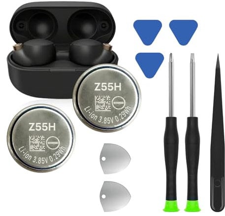 2PCS Z55H Battery, [75mAh](𝟮𝟬𝟮𝟰 𝗡𝗲𝘄 𝗨𝗽𝗴𝗿𝗮𝗱𝗲𝘀) Compatible with Sony Headset Battery for WF-1000XM4 • Truly Wireless Earbud Headphones Battery+ Tools