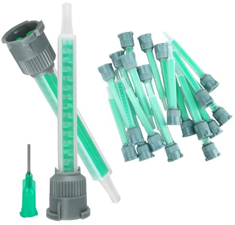 Mixing Nozzles Adhesive Cartridges Tip for 50ml Resin Mixer Adhesive Applicatior 16-Element, 3.6in, 1:1 & 2:1 ratios(20 Pieces)