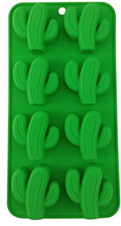 Amosfun Silikon Backform Kaktus Form Silikon-Praline-Form Plätzchen Kuchenform Eiswürfelbehälter zufällige Farbe