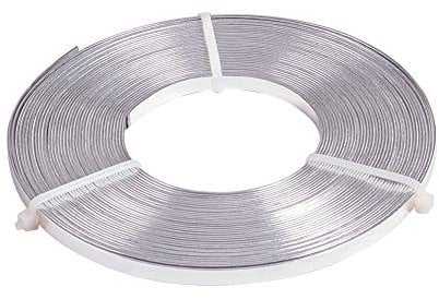 BENECREAT 10m (33FT) 5mm breiter silberner Aluminium Flachdraht eloxiert flacher Kunstdraht für Schmuckherstellung, 10m/Rolle