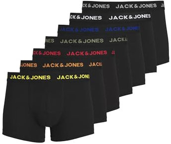 JACK & JONES JACBASIC Trunks 7 Pack Boxer a Pantaloncino Uomo, Nero, XXL