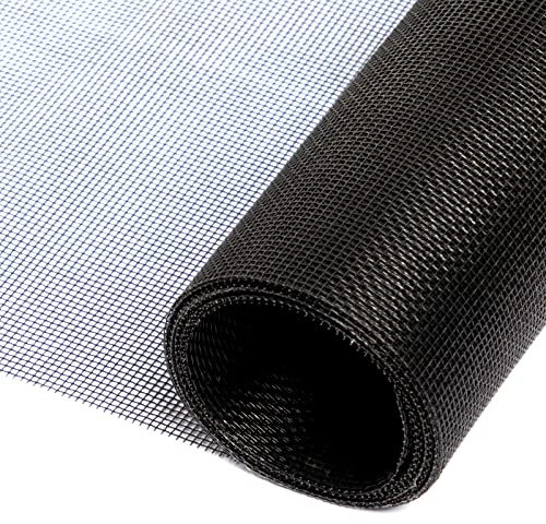 fowong Fly Screen, 120cm x 250cm Window Screen, Polyester, Durable Adjustable Insect Netting, Black