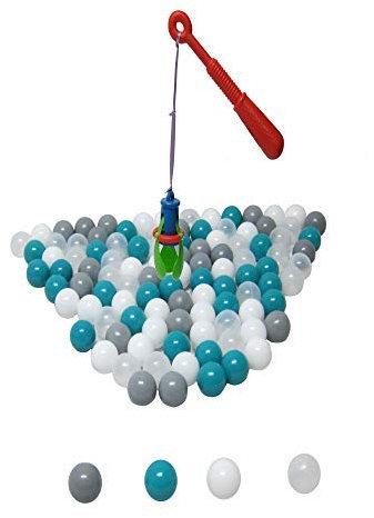 Bällebad24 - 100 Stück Bällebad Bälle 6cm TÜRKIS-Mix inklusive Angel