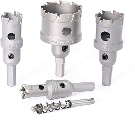 BOZONLI Corona Perforadora, Broca de Carburo Abridor de Agujeros Diente de Acero Broca de Metal TCT Core Herramientas de Corte para Acero Inoxidable, Acero dulce, Hierro, Cobre (22mm)