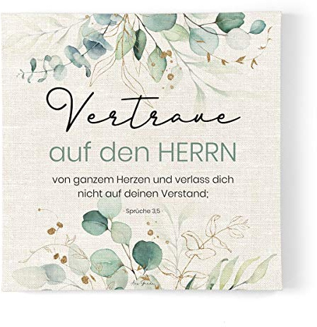 Aus Gnade Leinwandbild Vertraue auf den Herrn · 30x30 / 50x50 cm Größe 30x30 cm
