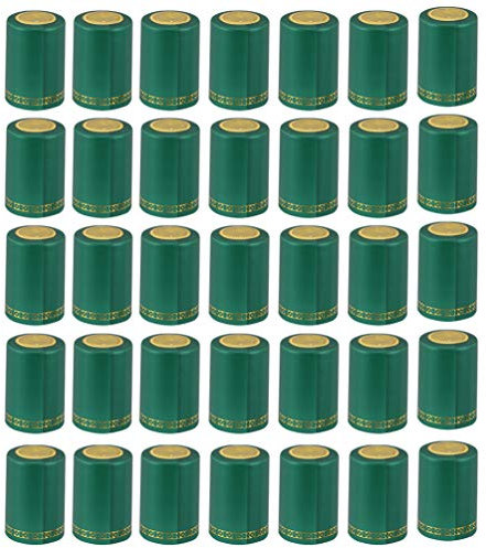 YARNOW 200 Pieces Shrink Capsules Wine Bottle Capsules 33 mm Bottle Capsules Wine Shrink Wrap Sealing Capsules for Wine Cellar Wine Bottles Red Wine Home Use Green