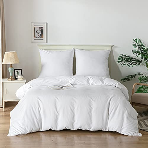 Good Nite Juego de Ropa de Cama de 135 x 200 cm, 2 Piezas, Color Blanco, Funda nórdica de Microfibra de 135 x 200 cm y 1 Funda de Almohada de 80 x 80 cm con Cremallera