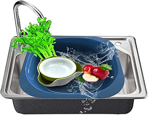 Sobre el fregadero cesta redonda colador malla 14.1 × D12.9 × H4.7 pulgadas fregadero lavado escurridor cesta vegetal fruta colador colador herramientas de cocina 1 unids