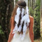 Fashband Serre-tête indien en plumes bohème hippie avec plumes blanches - Accessoire de cheveux pour femme et fille