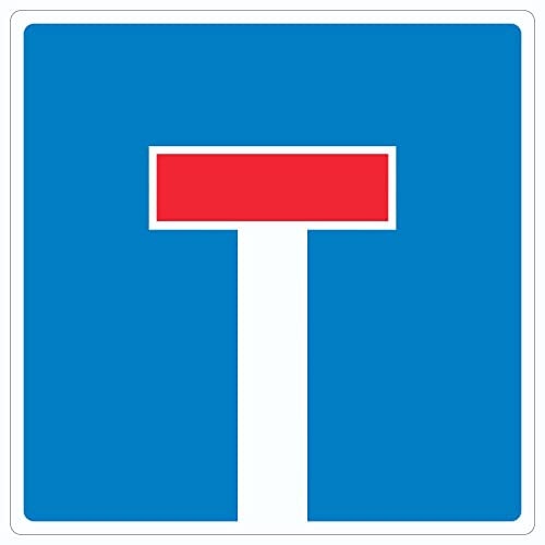 Sackgasse Aufkleber Quadrat 50x50mm