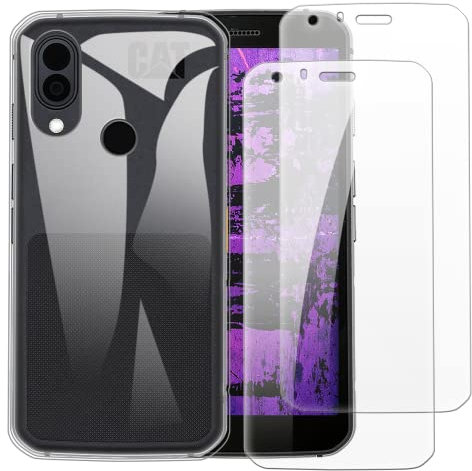 2er-Set Gehärtete Schutzglas + TPU Handyhülle Kompatibel mit CAT S62 Pro, Stoßfester Schutz mit Displayschutzfolie und Schutzhülle
